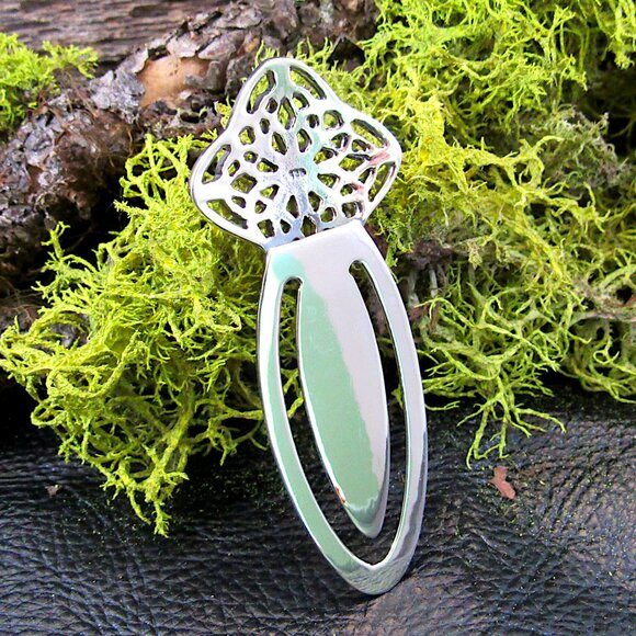 Solid 925 Sterling Silver Celtic Quaternary Knot Bookmark, Irish Page Marker - Picture 3 of 8